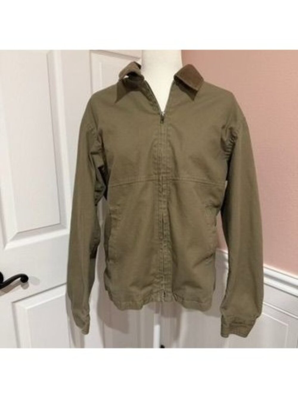 UNIQLO Unisex Utility Cotton Barn Tan Khaki Jacket Vintage Workwear Size Medium